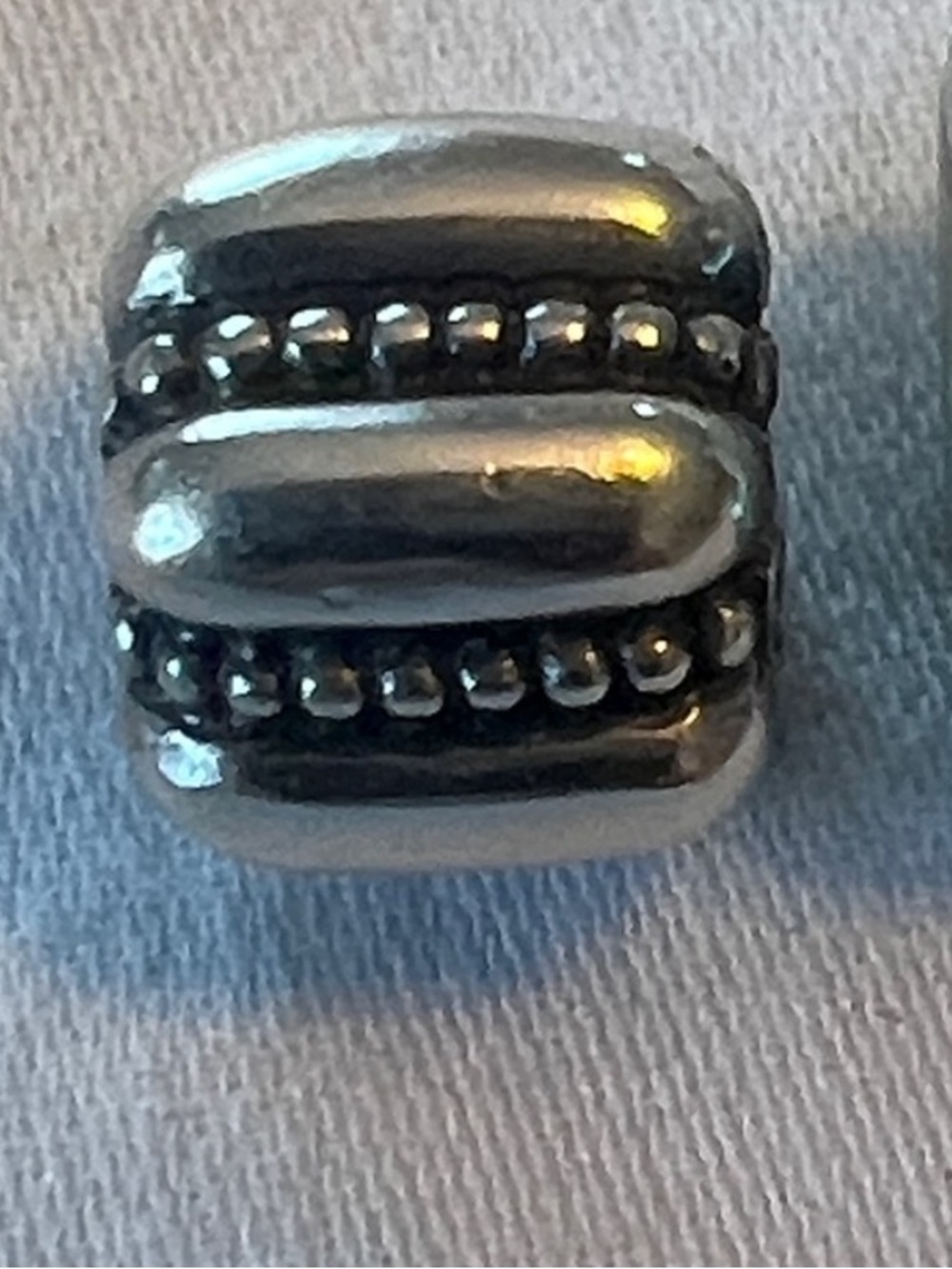 Pandora Sterling Silver Clip Charms, Dots & Ridges, Retired